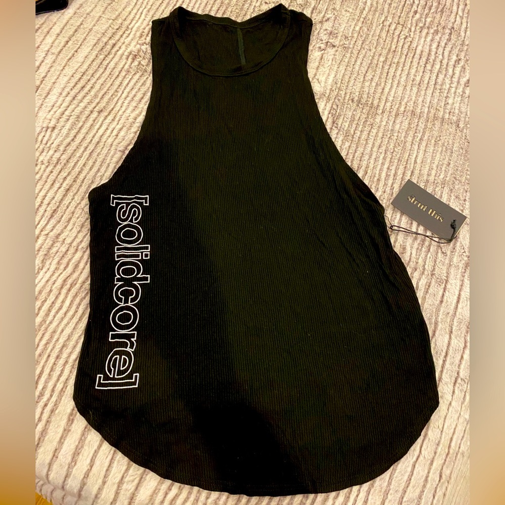 Strut this x Solidcore NWT black logo tank top Sizes avail: XS, Sm, Med